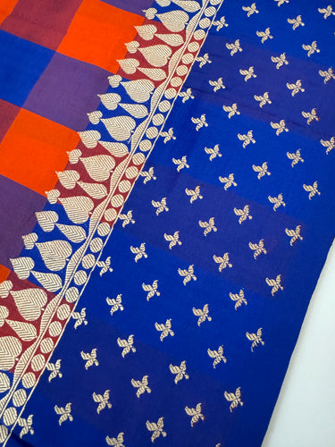 Banarasi Katan Silk Saree | Royal Blue | Gold Zari | Handwoven | Silk Mark Certified | Ships from California